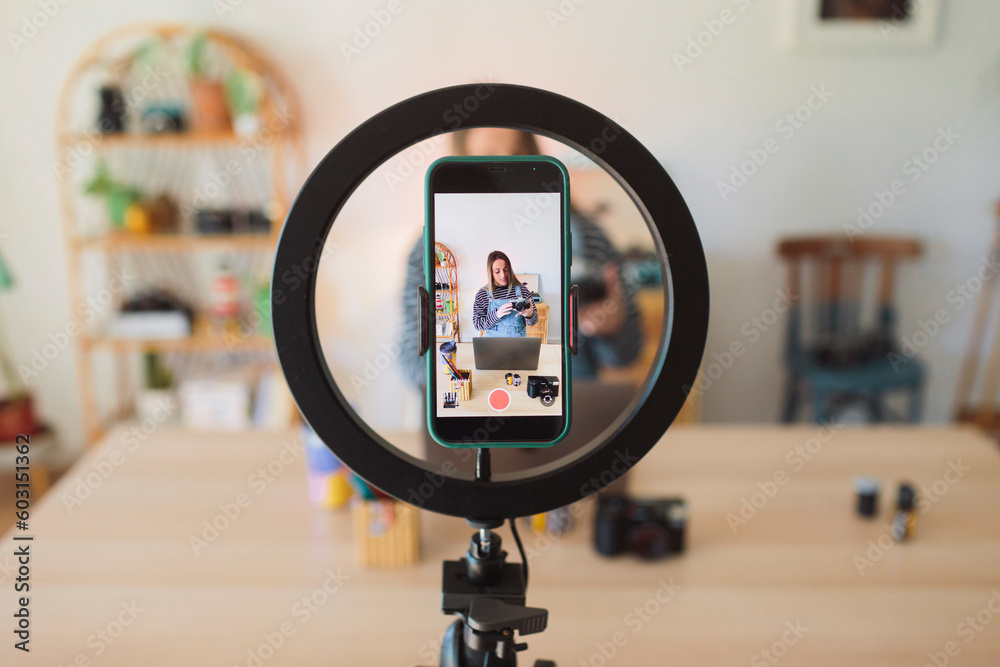 Influencer creating content Stock Photo | Adobe Stock