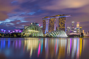 Wall Mural - Evening view of Marina Bay skyline, Singapore