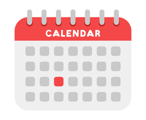 Poster - Vector simple callendar illustration with marked date. Vector calendar icon.