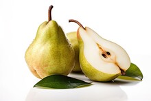Yellow Pears On A White Background