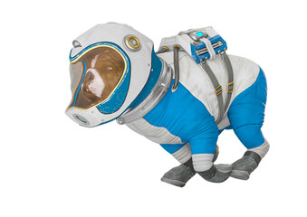 Wall Mural - bulldog astronaut is running