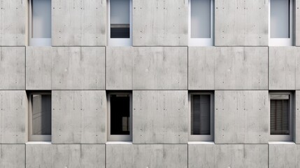 Wall Mural - Reinforced Concrete architectural side of grey building exterior using generative AI