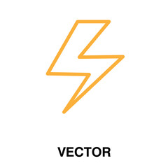 Poster - vector lightning icon flat illustration on white background