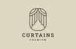 circus curtains logo template inspiration, flat curtain logo, circus curtain symbol.