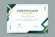 Award certificate template. fancy green and gold gradation, modern ,asbtrak 