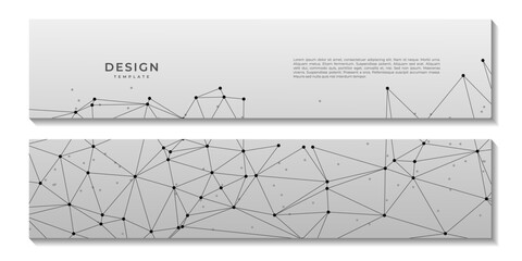 set of social media banner with abstract background with connected dots