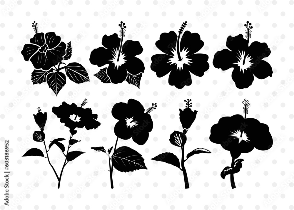 Hibiscus SVG Cut Files | Hibiscus Silhouette | Tropical Flower Svg ...