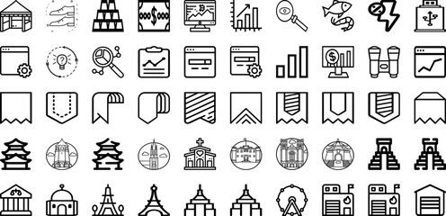  Set Of Mark Icons Collection Isolated Silhouette Solid Icons Including Icon, Symbol, Sign, Design, Mark, Vector, Illustration Infographic Elements Logo Vector Illustration