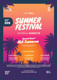 Fototapeta Pokój dzieciecy - Poster Summer Palm Festival Design Template