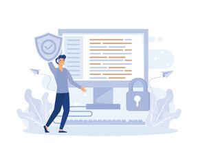 Poster - cyber security, database, cyber security, control, protection of computer services and electronic in