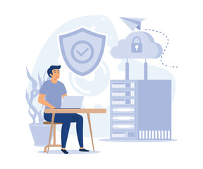 Poster - cyber security, database, cyber security, control, protection of computer services and electronic in