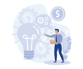 Poster - Data analysis, strategic management, analytical research, business intelligence, flat vector modern illustration