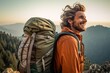 © Eyestetix Studio - Portrait traveler with backpack on the hill