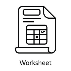 Worksheet vector  outline Icon Design illustration. Time Management Symbol on White background EPS 10 File