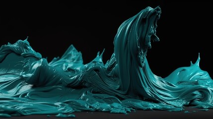  a very artistic photo of a blue liquid flowing down the floor.  generative ai