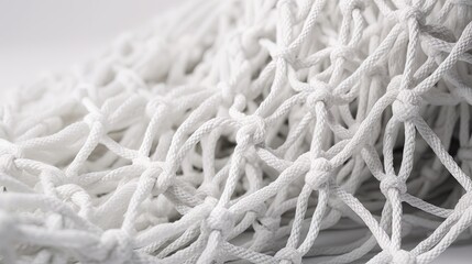  a close up of a white rope with a white background.  generative ai