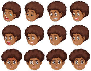 Poster - Emotional Expressions of an African American Puberty Boy