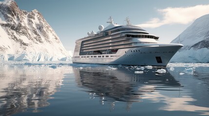 Arctic Serenity: Opulent Cruise Ship amidst Frozen Majesty 2. Generative AI