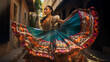 Latin american, mexican folklore, traditional, regional dancer. ai generative