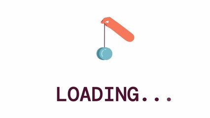 Fototapete - Animated hand with yoyo loader. Playing toy animation. Stress relief. Yo yo hand. Flash message 4K video footage. Isolated color loading animation with alpha channel transparency for UI, UX web design