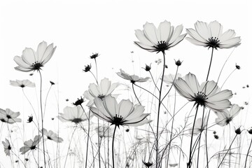 Wall Mural - Attractive and classy image of cosmos flowers generated by AI