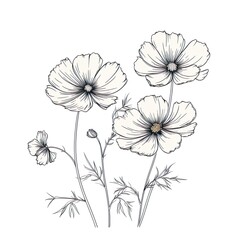 attractive and classy image of cosmos flowers generated by ai