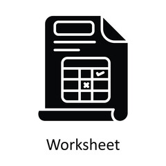 Worksheet vector  Solid Icon Design illustration. Time Management Symbol on White background EPS 10 File