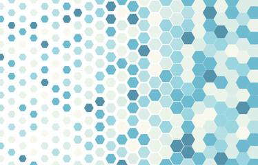 Poster - abstract blue hexagon technology pattern consists of different hexagons isolated on white background
