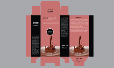 Wall Mural - coffee chocolate package box design template. Ready package design for milk drinks ect.	
