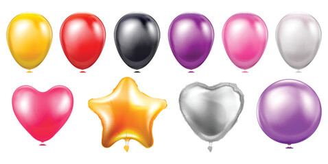 Poster - Balloons Realistic Color Set