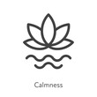 © tasty_cat - Outline style ui icons soft skill for business collection. Vector black linear illustration. Calmness. Lotus leaf relax and meditation practice symbol isolated on white. Design for corporate training