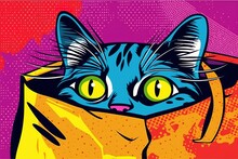 猫のポップアートイラスト落書き 無料画像 - Public Domain Pictures