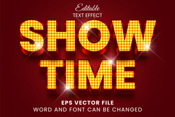 Aufkleber - Retro style show time 3d vector text effect