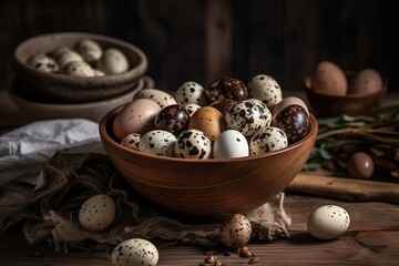 Poster - Bowl eggs natural. Generate Ai