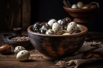 Poster - Bowl eggs fresh. Generate Ai