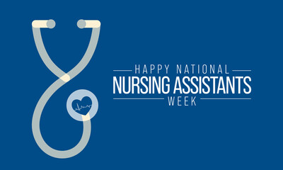 Wall Mural - Nursing assistants week is observed every year in June, The main role of a CNA is to provide basic care to patients and help them with daily activities. vector illustration