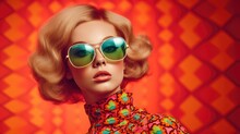 Retro 1960s Style Vintage Vibrant Colors Fashion. Generative AI.