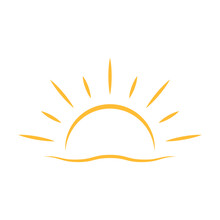 A Half Sun Is Setting Downwards Icon Vector Sunset Concept For Graphic Design, Logo, Web Site, Social Media, Mobile App, Ui Illustration
