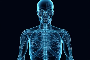 the concept of medicine and human health. x-ray of a person. generative ai.