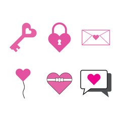 Poster - valentine icon and love icon