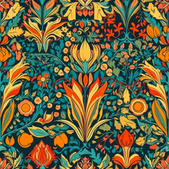 Wall Mural - Folk Floral Botanicals Seamless Pattern
AI-Generated