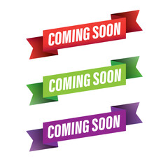 Poster - Coming soon ribbon set banner