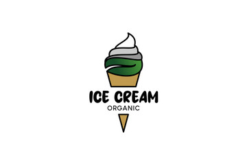 Natural sweet organic gelato ice cream logo design