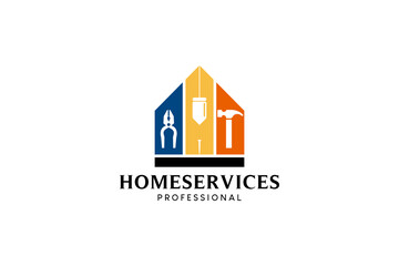 Home service vector logo template, modern home service and repair logo design