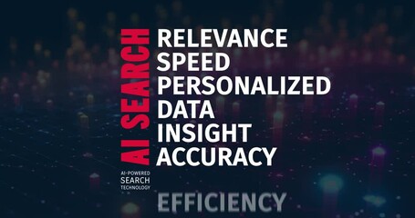 Wall Mural - AI Search Revealed: Dynamic Word Cloud Animation of AI-Powered Technology