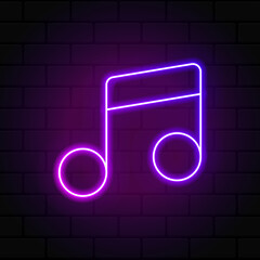 Poster - Glowing neon music note icon. Colorful music sign. Glowing neon. Vector illustration