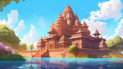 illustration of a beautiful Indian temple