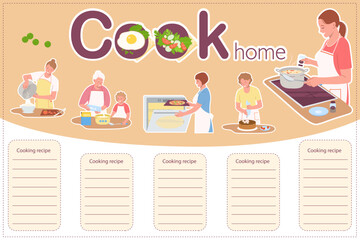 Poster - Cooking Home Flat Infographics