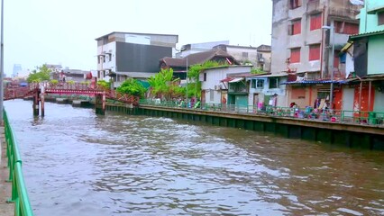 Sticker - The waves on Khlong Maha Nak, Bangkok, Thailand