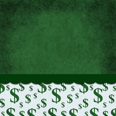 Sticker - Money background with dollar sign on grunge green with a ribbon